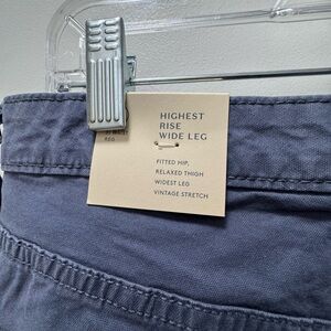 Wide Leg Vintage Stretch Pants in Blue